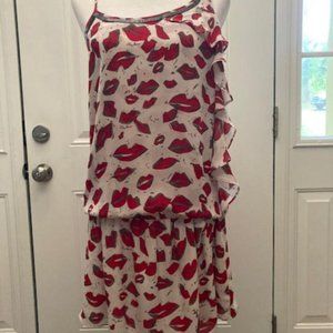 LIU JEANS by LIU JO dress, size 6 with fun red lip motif